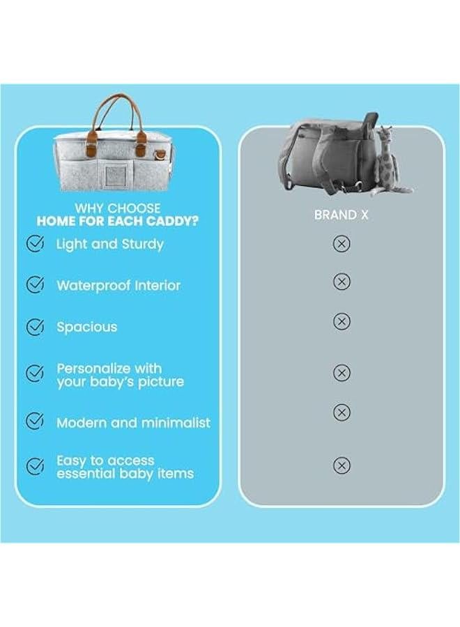 TRASSLE Baby Diaper Caddy Organizer with Lid, Multiple Compartments Baby Caddy, Waterproof Diaper Tote Bag for Infants, Travel Baby Bag for Must Haves, Baby Gift Basket for Newborn Essentials  - Image 2
