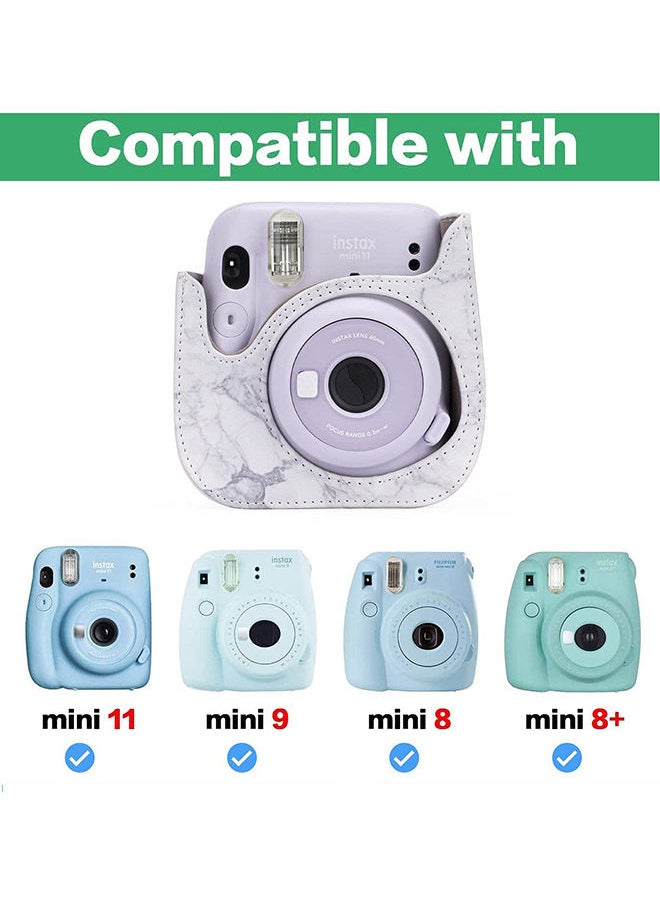 Protection Case Bags for Fujifilm Instax Mini 11 9 8 8+Case PU Leather Instant Camera Cover with Adjustable Strap- White Marble - pzsku/Z77712A5858861C0D05E9Z/45/_/1664961356/7b4e4e6c-1019-4893-90ae-0d7b2e1f88a7