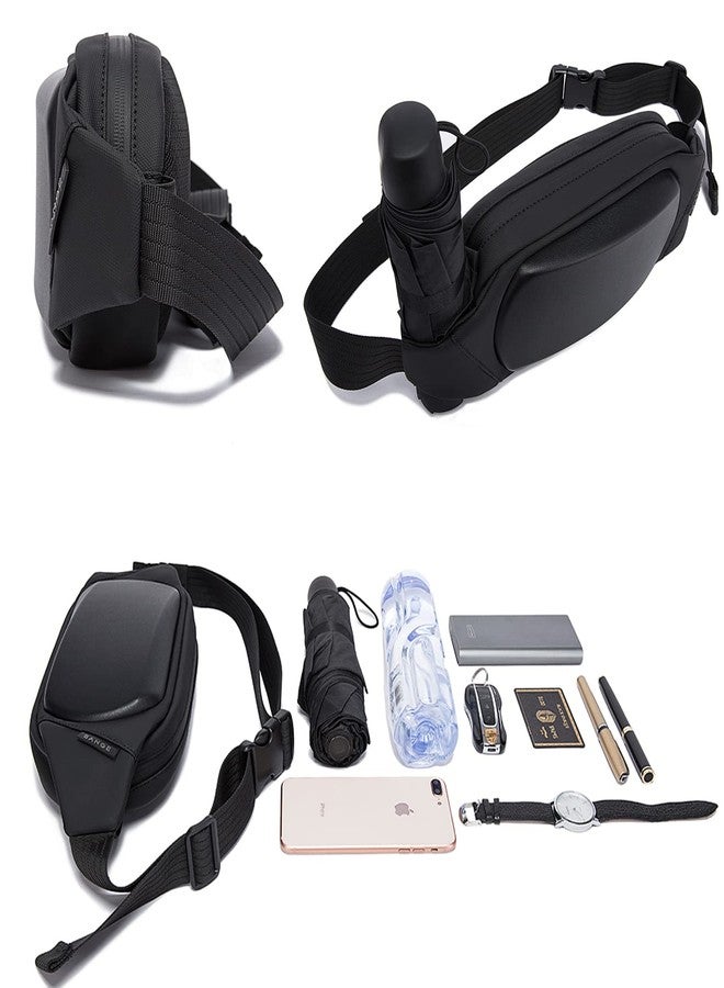 BANGE Water Resistant TPU Unisex Travel Crossbody Sling Bag Chest Pack (Black) - Image 3
