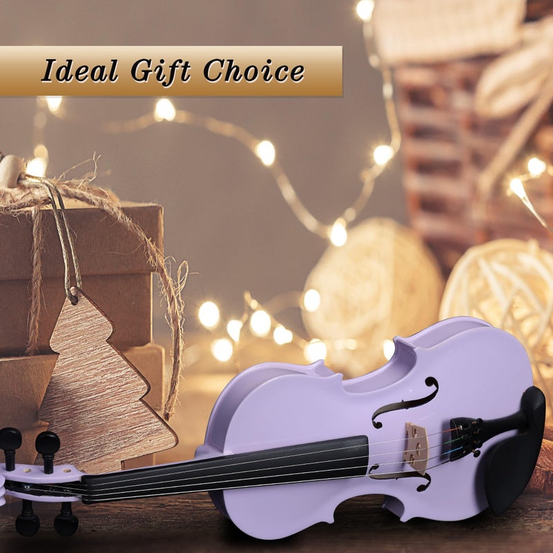 ADM Acoustic Violin for Kids Beginners, 4/4 Full Size Acoustic Violin Fiddle for Teens Students Violin Starter Kit with Hard Case, Shoulder Rest, Bow, Violin Music Stand and Strings,Purple - Image 3