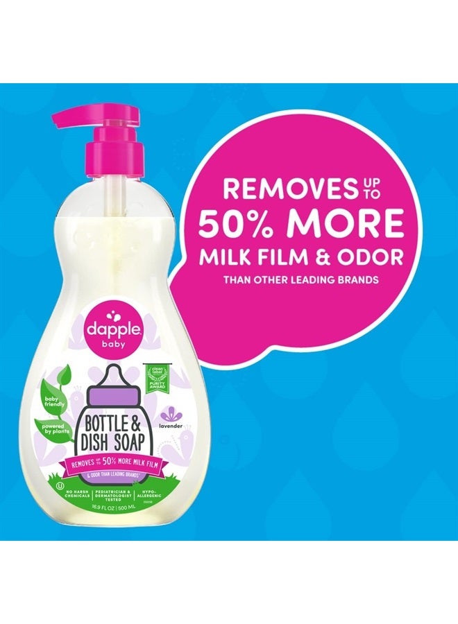 dapple Baby, Bottle and Dish Soap Dish Liquid Plant Based Hypoallergenic 1 Pump Included, Packaging May Vary, Lavender, 16.9 Fl Oz (Pack of 3)  - Image 3