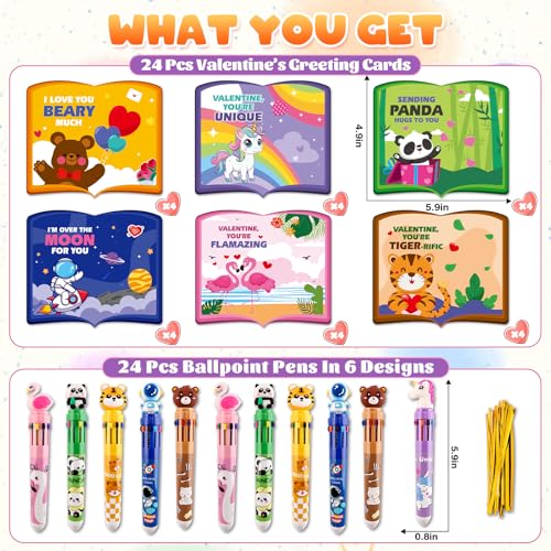spring flower SpringFlower Valentines Day Cards Kids Valentines Greeting Card With Colored Ballpoint Pens For Classroom School Exchange Valentines Gift For Party Favors Prizes For Boys Girls - Image 5