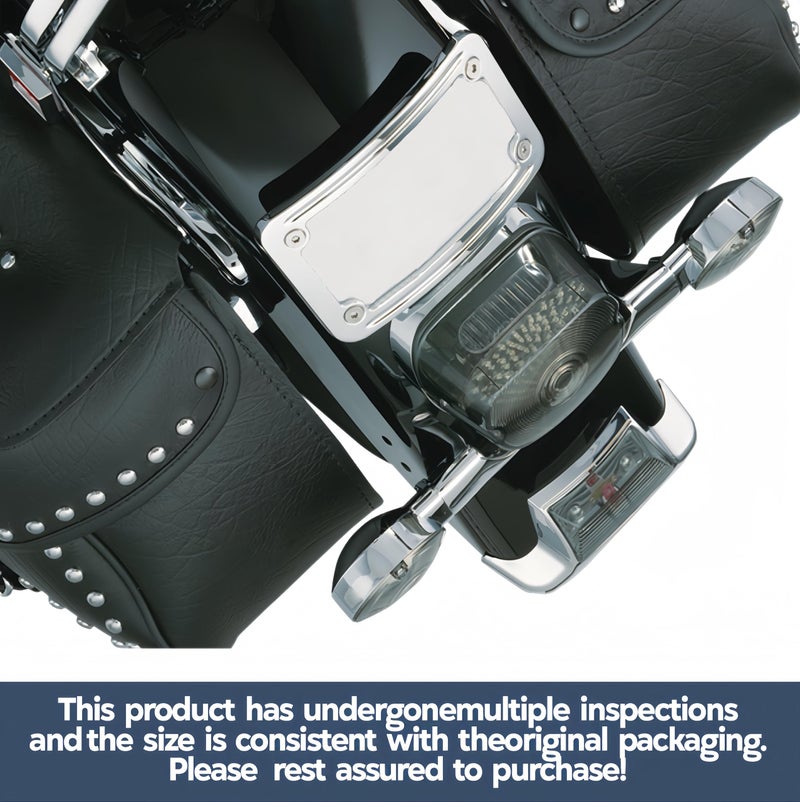 KOONDHEEND Curved Laydown License Plate Mount with Frame fit for Harley Davidson License Plate Mount Truck Bracket 3-Hole Relocation kit OEM# 3148(Silver) - Image 4