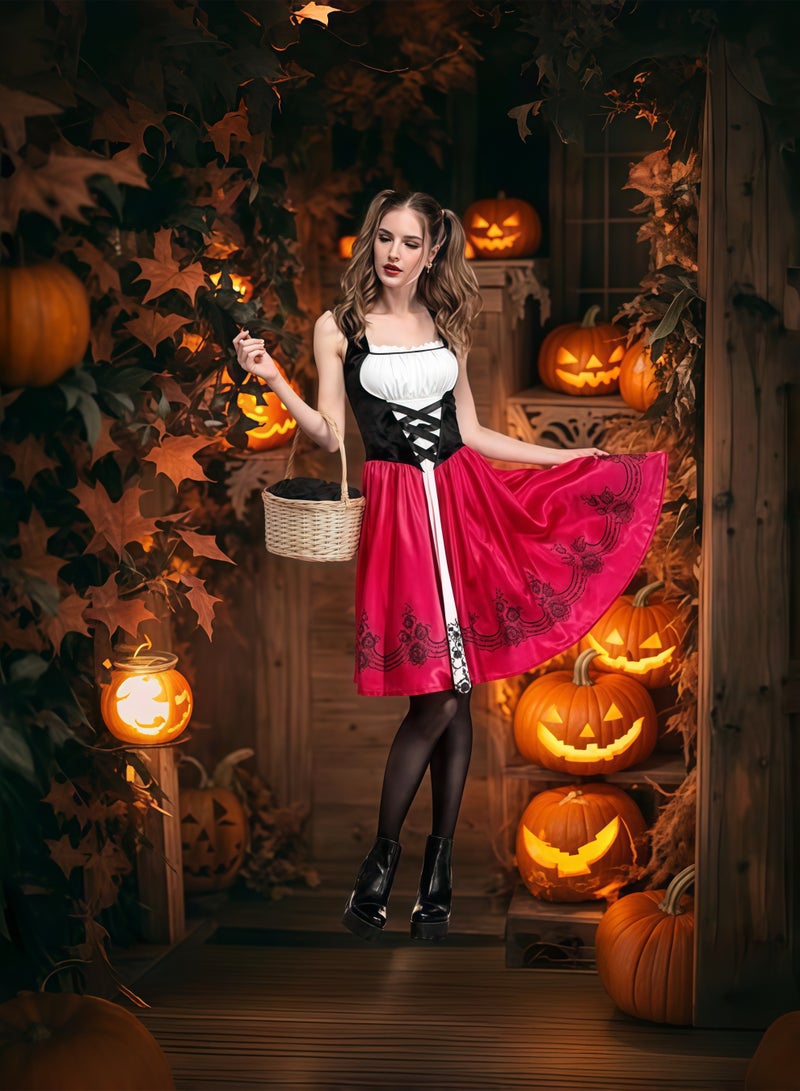 NIBEMINENT Adult women Little Red Riding Hood costume Halloween party cosplay cloak set - Image 4
