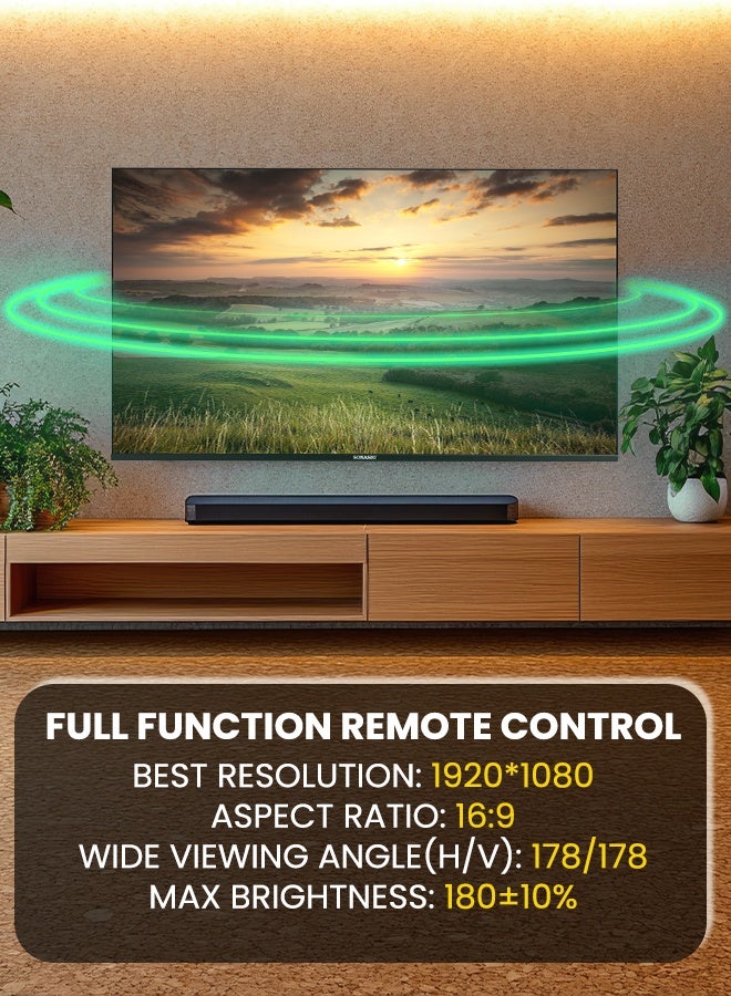 SONASHI 43 Inch HD Smart LED TV – Frameless Design with Remote Control | Wide Viewing Angle 178°/178° that Delivers Bright & Clear Images | 2 USB and 3 HDMI Ports with WIFI and Multi-Language Support SLED-4300HD - Image 4