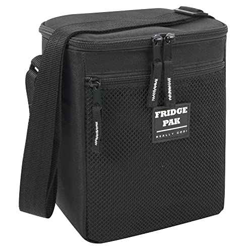 Fridge Pak 6 Can Cooler Bags Insulated Soft Cooler Lunch Bag for Men, Waterproof Leak Proof Cooler Bags Insulated (Solid Black) - Image 1