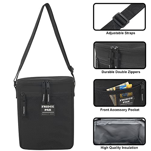 Fridge Pak 6 Can Cooler Bags Insulated Soft Cooler Lunch Bag for Men, Waterproof Leak Proof Cooler Bags Insulated (Solid Black) - Image 2