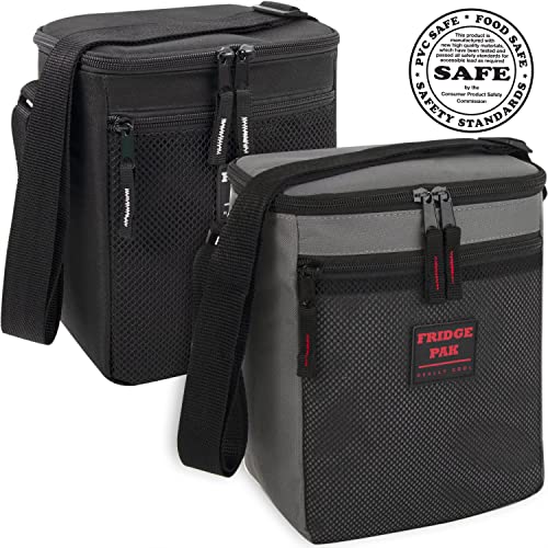 Fridge Pak 6 Can Cooler Bags Insulated Soft Cooler Lunch Bag for Men, Waterproof Leak Proof Cooler Bags Insulated (Solid Black) - Image 5