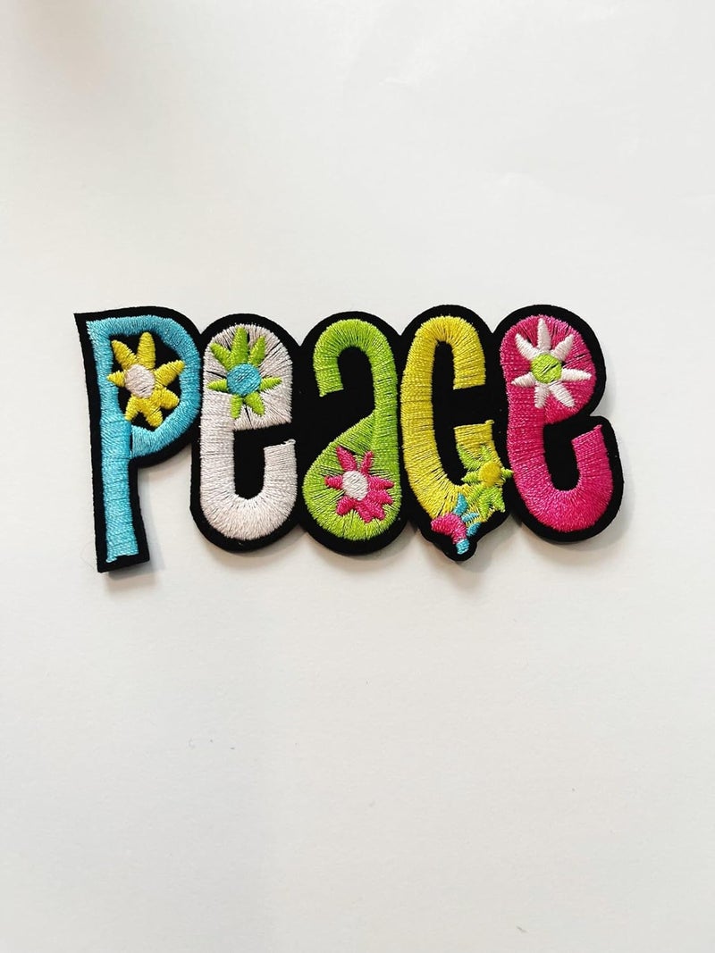 Daily Crafts Daily Crafts 1 Pcs Peace Patch Unique Stylish Design Iron on Patches for Clothing or Birthday Dresses Sew on Repair Patches and Badges  - Image 4