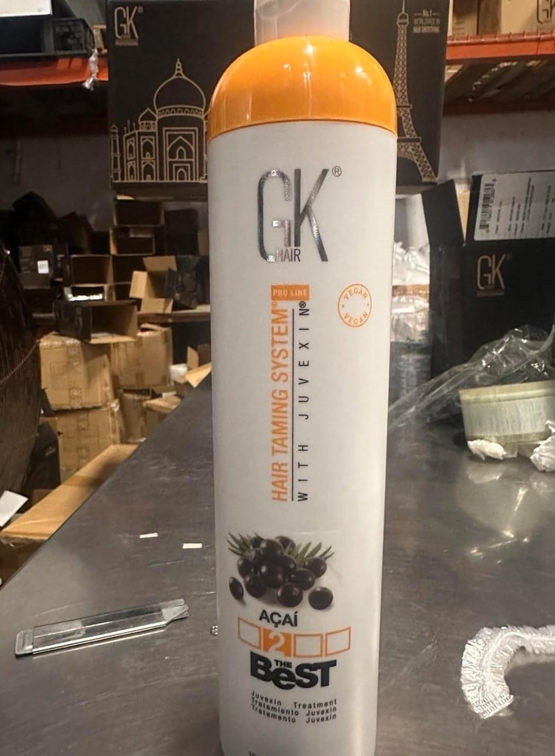 GK Hair The Best ACAI (33.8 Fl Oz/1000ml) Smoothing Keratin Hair Treatment Professional Brazilian Complex Blowout Straightening For Silky Smooth Frizz Free Hair - Image 5