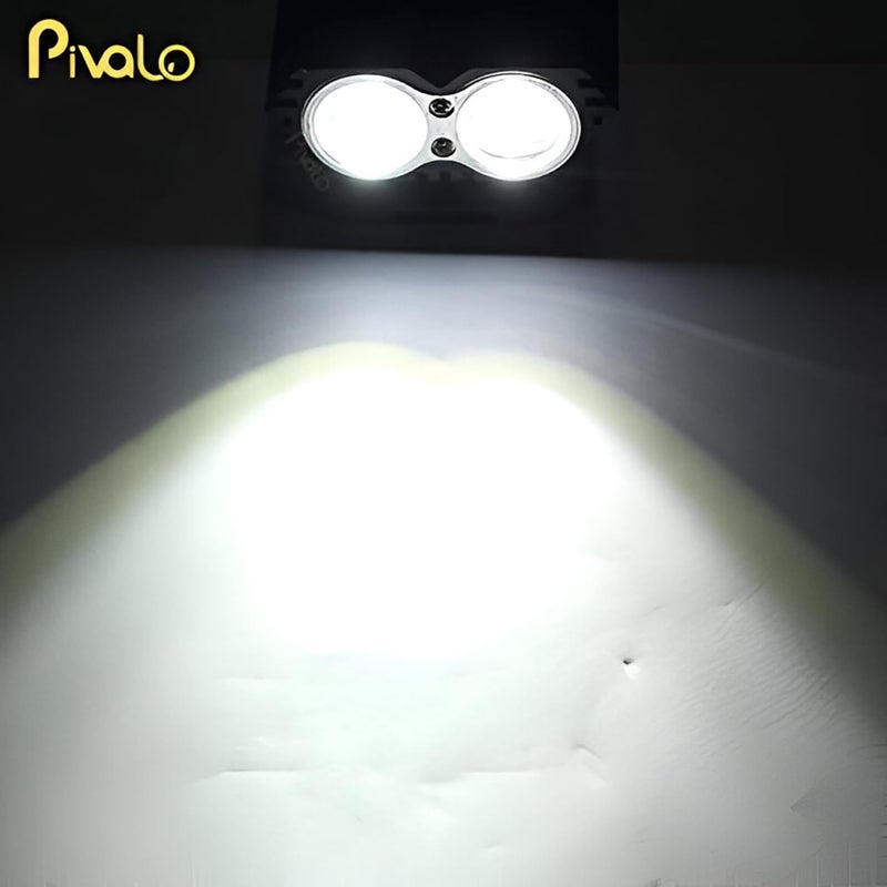 Pivalo مصباح أمامي LED على شكل بومة Pivalo PVL2OEF1 مقاوم للماء مع ضوء ضباب CREE LED مع وظيفة شعاع عالي/منخفض ومفتاح مقود عالمي للدراجات النارية والدراجات والسيارات (20 واط، أبيض، 1 قطعة) - Image 5