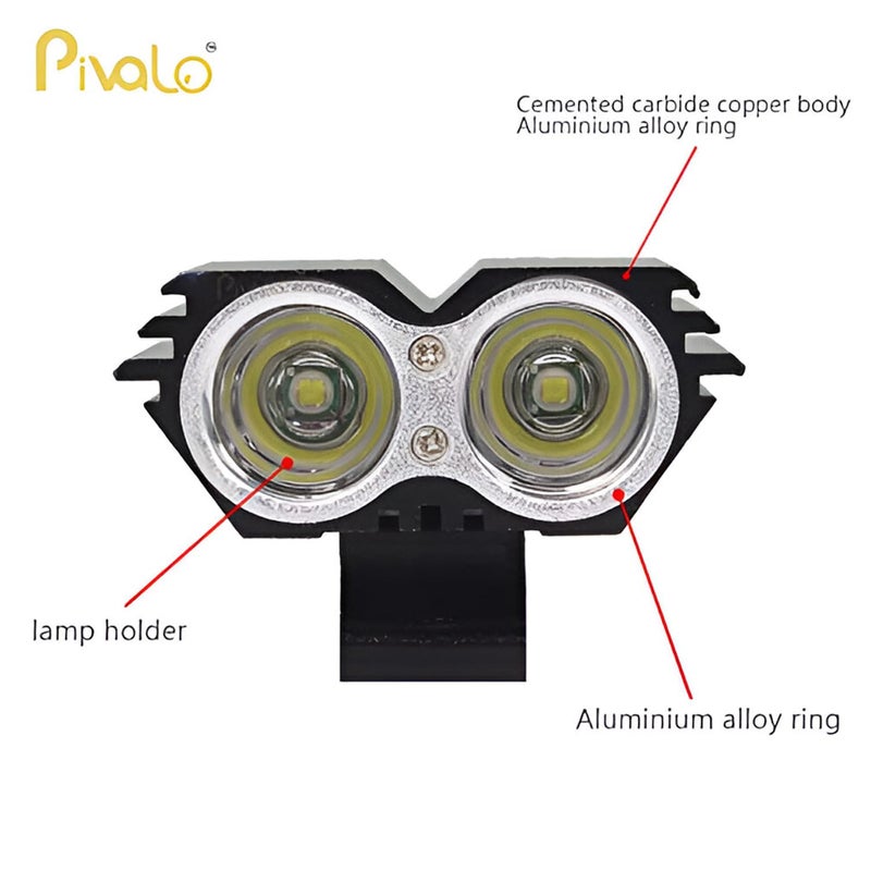 Pivalo مصباح أمامي LED على شكل بومة Pivalo PVL2OEF1 مقاوم للماء مع ضوء ضباب CREE LED مع وظيفة شعاع عالي/منخفض ومفتاح مقود عالمي للدراجات النارية والدراجات والسيارات (20 واط، أبيض، 1 قطعة) - Image 2