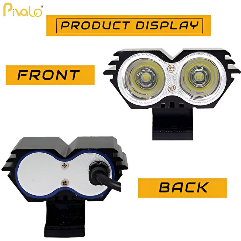 Pivalo مصباح أمامي LED على شكل بومة Pivalo PVL2OEF1 مقاوم للماء مع ضوء ضباب CREE LED مع وظيفة شعاع عالي/منخفض ومفتاح مقود عالمي للدراجات النارية والدراجات والسيارات (20 واط، أبيض، 1 قطعة) - Image 3