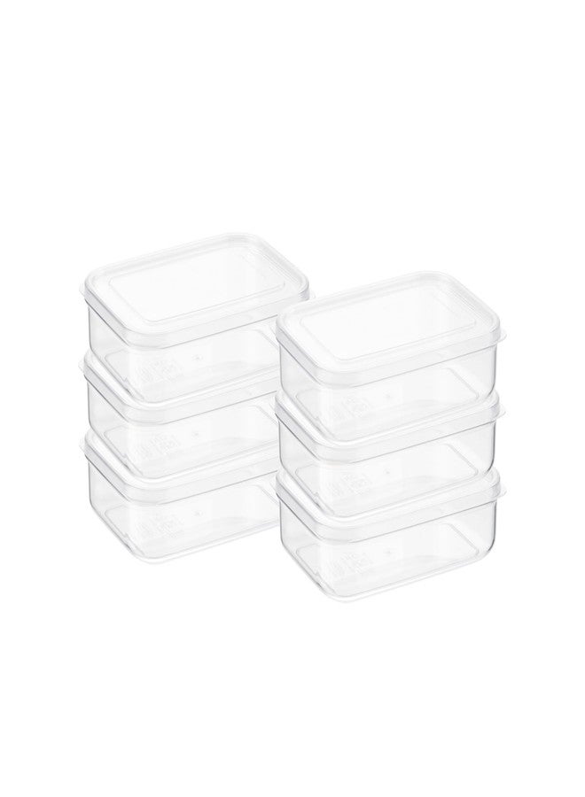 Lustroware Micro Clear Transparent Food Storage Containers with Lids - BPA-Free, Shatterproof, Dishwasher & Microwave Safe, 1.0 qt Stackable Refrigerator Organizer Bins, Made in Japan, Set of 6 - Image 1