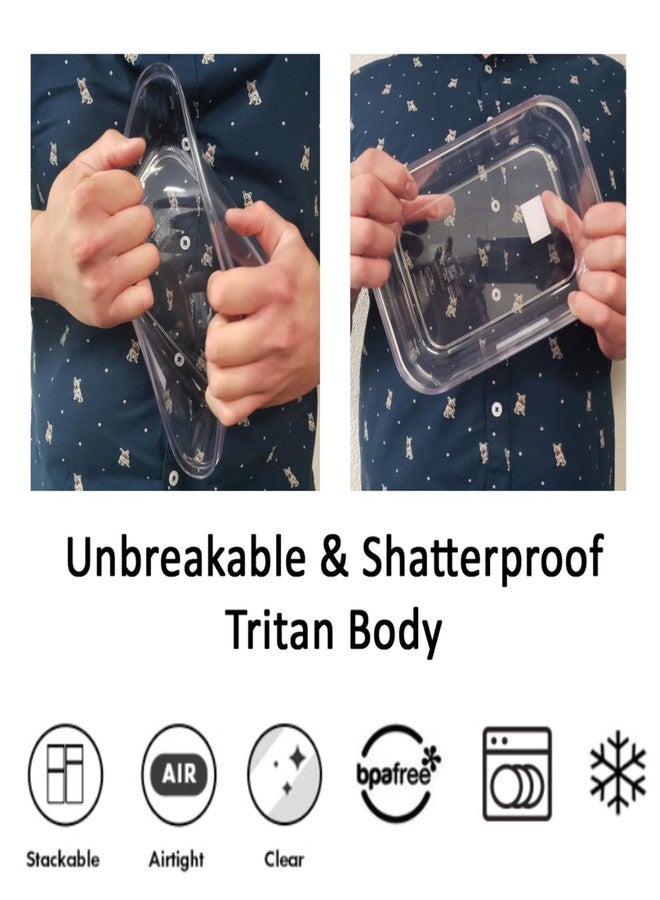 Lustroware Micro Clear Transparent Food Storage Containers with Lids - BPA-Free, Shatterproof, Dishwasher & Microwave Safe, 1.0 qt Stackable Refrigerator Organizer Bins, Made in Japan, Set of 6 - Image 4
