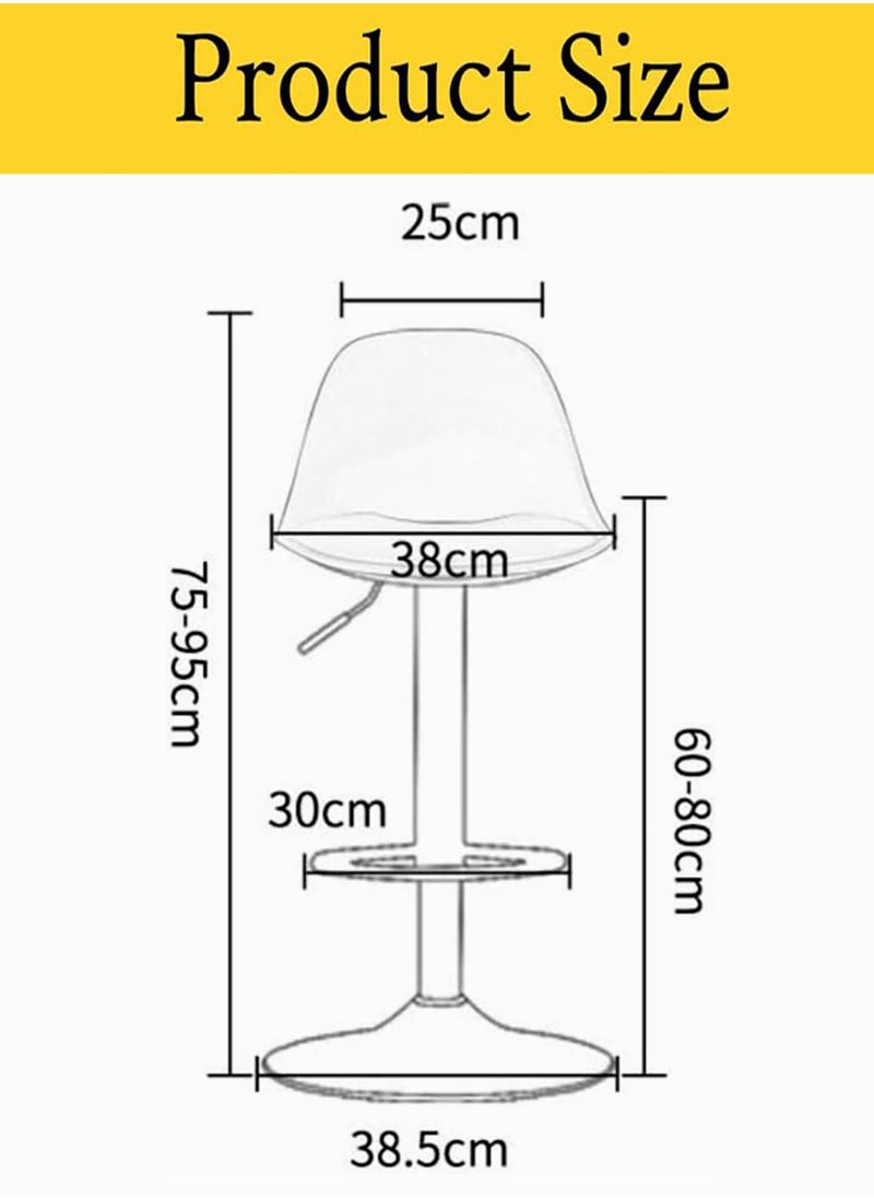 Set Of 2 Pieces Bar Stools Modern Counter Height Barstools 102 CM