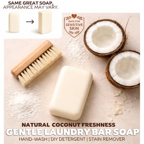 Kelebs Natural Laundry Soap Bar for Sensitive Skin with Organic Coconut - Delicate Laundry Stain Remover for Clothes, Underwear, Collar - Gentle Baby Laundry Soap | 7 Bars - Image 2