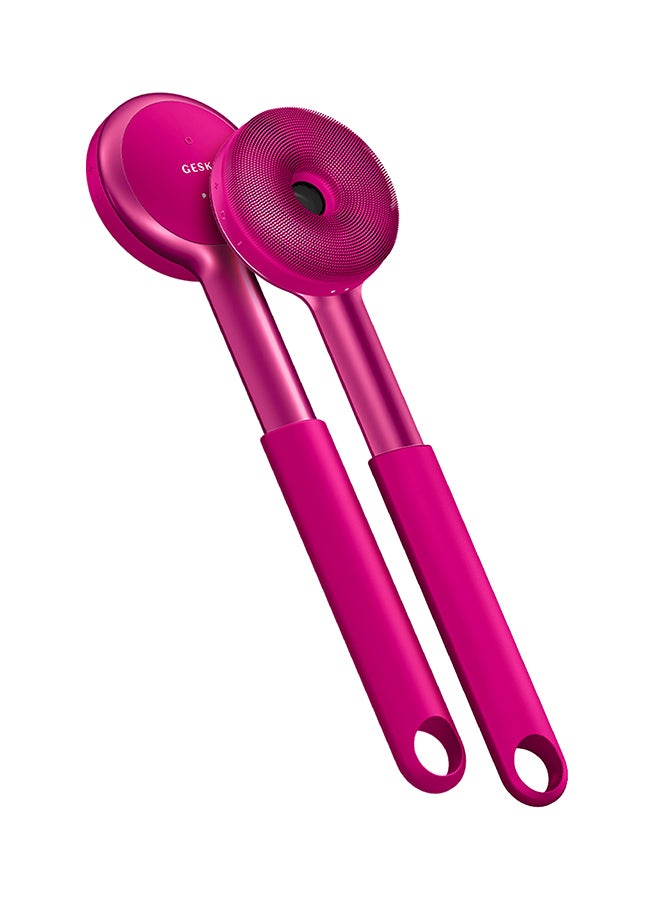 جيسكي فرشاة سونيك  لكامل الجسم | جهاز تنظيف ذكي للجسم بـ  وظائف مع فرشاة سيليكون وعلاج الضوء الأحمر لمكافحة الشيخوخة - يقلل التجاعيد، ينعم ويخفف حب الشباب في الظهر - ماجنتا - Image 4