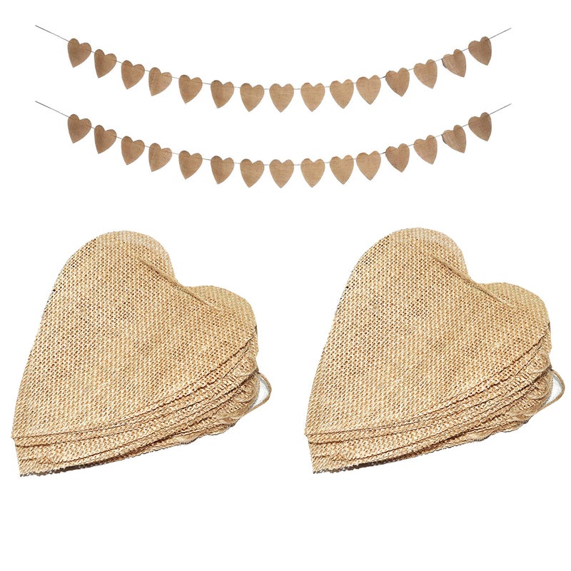 Mandala Crafts Fishtail Plain Burlap Garland Pennant Burlap Banners Flags Custom DIY Blank Banner Burlap Buntting for Birthday Wedding Baby Shower