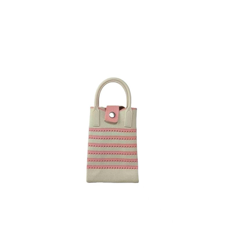 Knitted Mobile Phone Bag New Hollow Striped Color Matching Ethnic Leisure Style Fashion Leisure Joker Daily Commuting - Image 1