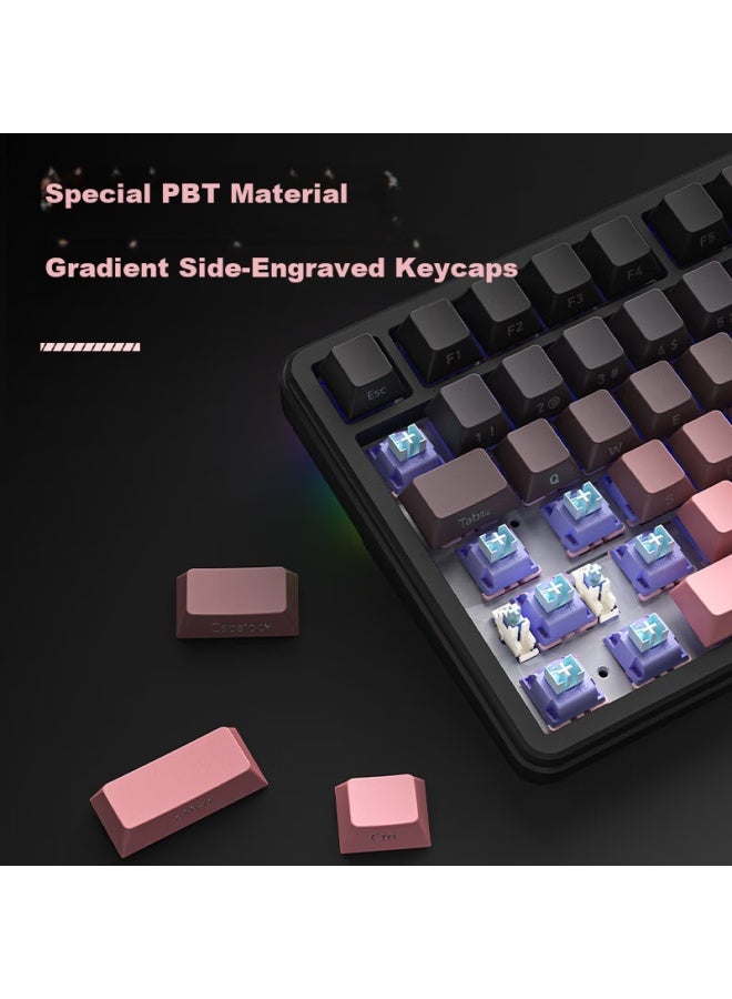 Langtu T88 Blackberry Tri-mode Side-engraved Custom Mechanical Keyboard For Gaming, Office, Wired, Wireless, Bluetooth Keyboard With 1000mah Battery And Blue Switch - Image 5
