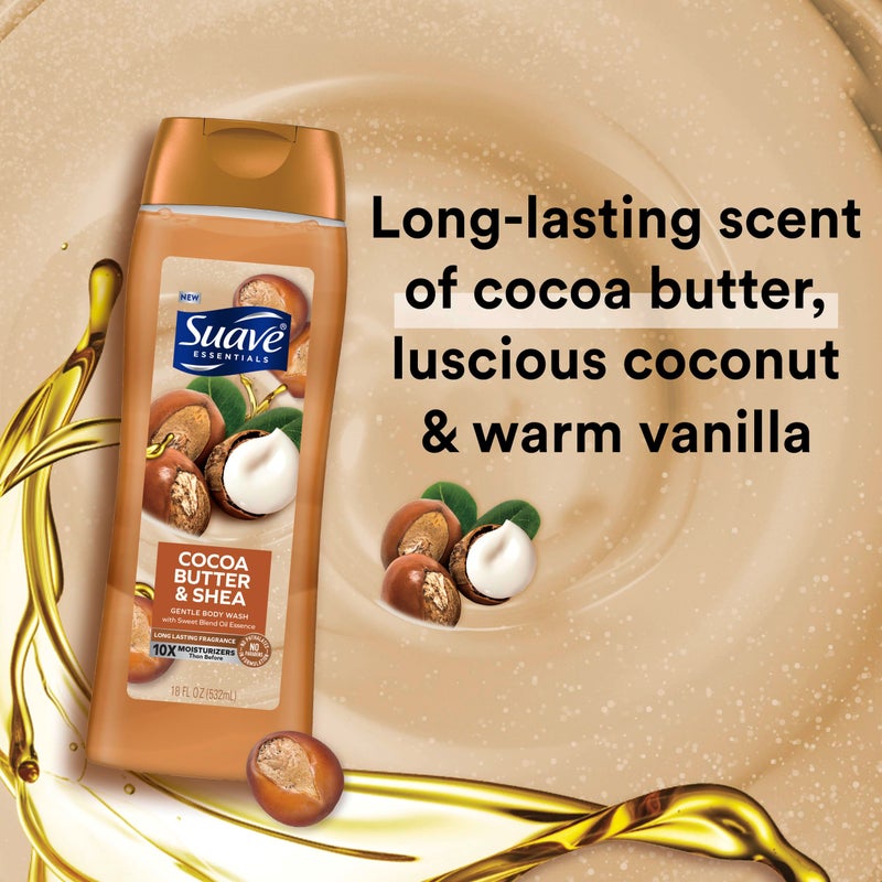 Suave Body Wash Variety 2-Pack, Milk & Honey + Cocoa Butter & Shea â€“ Gentle Body Washes with Sweet Blend Oil Essence, 18 Oz Ea - Image 3