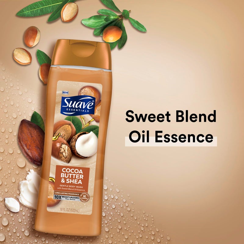 Suave Body Wash Variety 2-Pack, Milk & Honey + Cocoa Butter & Shea â€“ Gentle Body Washes with Sweet Blend Oil Essence, 18 Oz Ea - Image 5