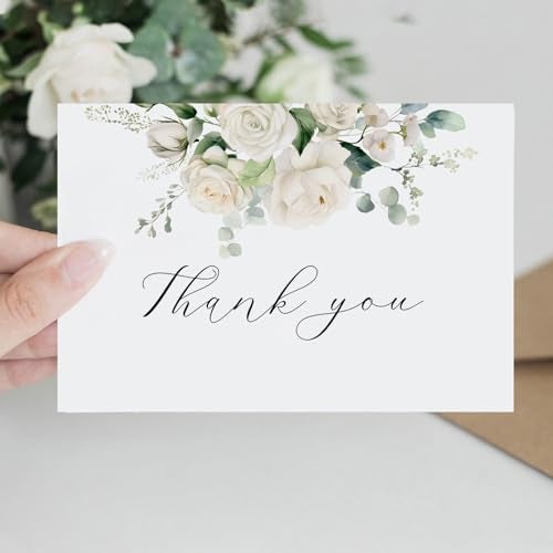 HiABNRT 50 Funeral Thank You Cards with Envelopes 4×6 in Floral Thank You Cards Bereavement Cards Bulk Sympathy Cards for Funeral Family Friends Loved Ones Celebration of Life - Image 3