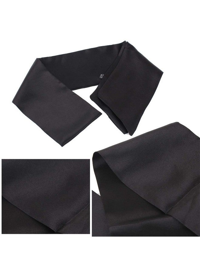 إكستريند وشاح نسائي من XTREND بحافة من الساتان بطول 58 بوصة بحافة من الحرير للنساء، وشاح لف الشعر المستعار غير قابل للانزلاق، شريط قبضة لليوجا والمكياج والعناية بالوجه والرياضة (قطعتان، أسود#) - Image 2