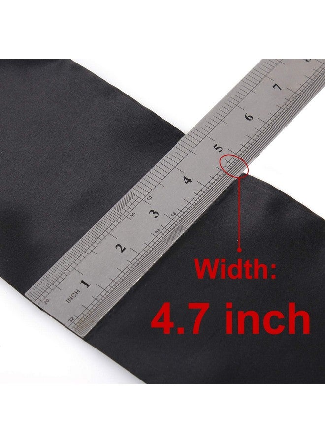 إكستريند وشاح نسائي من XTREND بحافة من الساتان بطول 58 بوصة بحافة من الحرير للنساء، وشاح لف الشعر المستعار غير قابل للانزلاق، شريط قبضة لليوجا والمكياج والعناية بالوجه والرياضة (قطعتان، أسود#) - Image 4