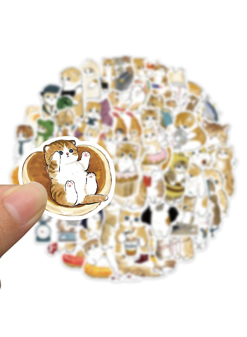 60-Piece Kawaii Mofusand Cat Stickers Waterproof Vinyl Decals for Phone Case Laptop Journal Animal Fans - Image 5