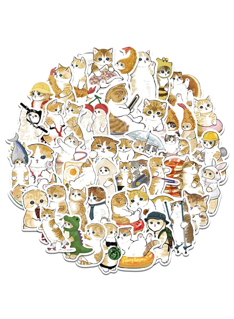 60-Piece Kawaii Mofusand Cat Stickers Waterproof Vinyl Decals for Phone Case Laptop Journal Animal Fans - Image 2