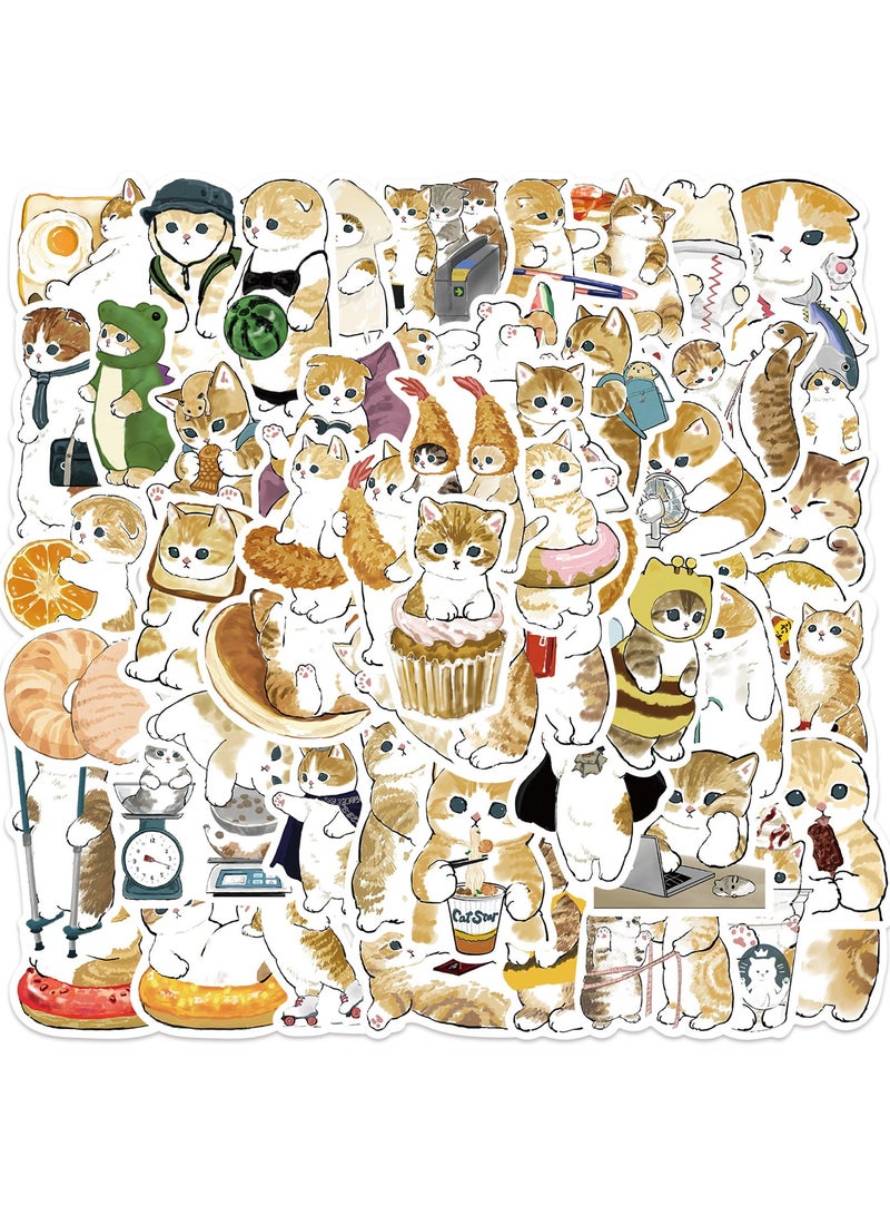 60-Piece Kawaii Mofusand Cat Stickers Waterproof Vinyl Decals for Phone Case Laptop Journal Animal Fans - Image 1