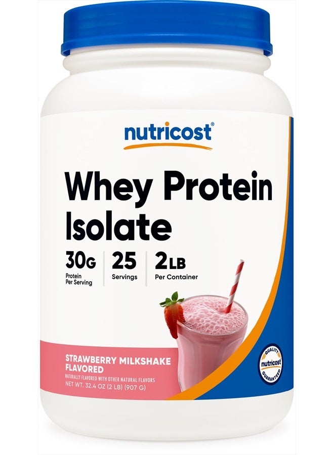 Nutricost Whey Protein Isolate (Strawberry Milkshake) 2LBS - Image 1