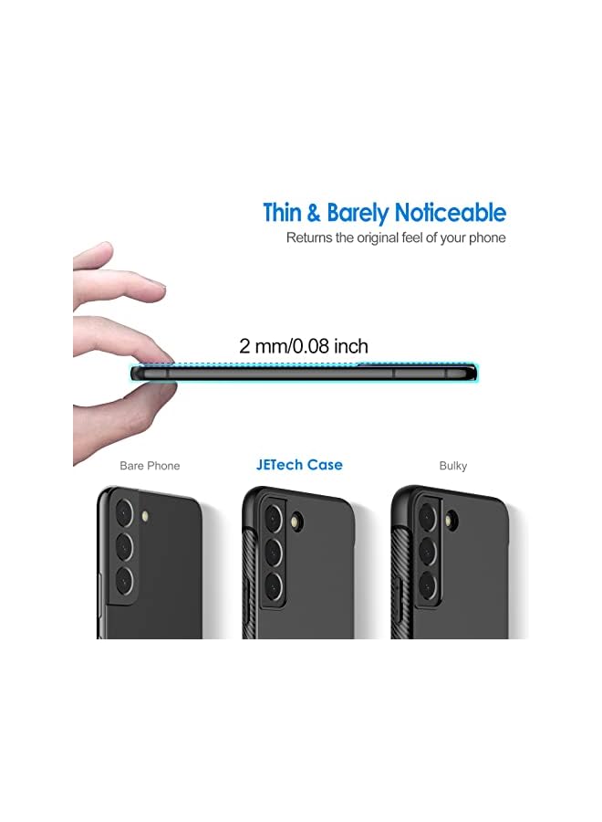 Jetech Slim Fit Case for Samsung Galaxy S22+ / S22 Plus 5G 6.6-Inch, Thin Phone Cover with Shock-Absorption and Carbon Fiber Design (Black) - Image 4