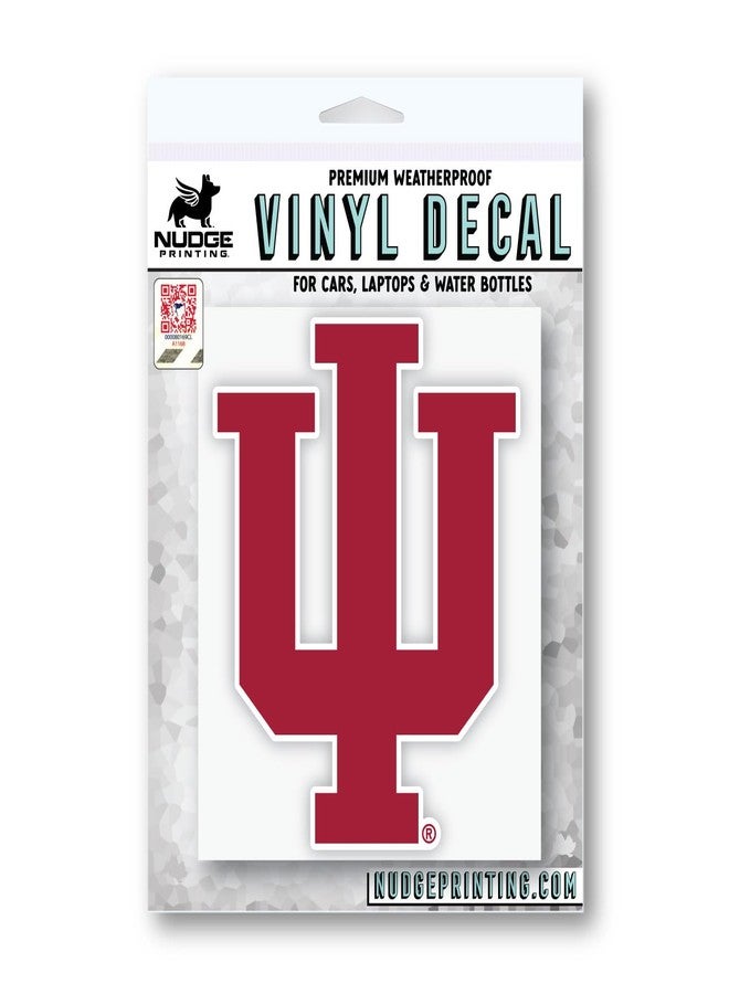 Nudge Printing Indiana University Hoosiers Classic Crimson Red IU Trident Weatherproof Vinyl Sticker Car Decal from Nudge Printing - Image 3