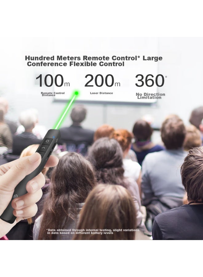 JD.com Jd Original Laser Page-turning Pen With 360-degree Control, Teacher's Ppt Projection Presentation Courseware Laser Pointer, Wireless Presentation Electronic Teaching Pointer Suitable For Led Screens [green Light Rechargeable Model] - Image 2