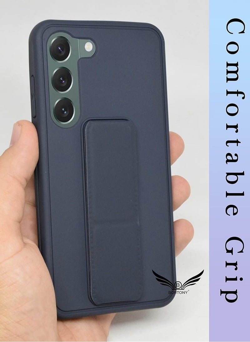 "Galaxy S23 Plus Case Cover with Magnetic Stand & Holder – Premium Silicone Hand Strap Grip, Car Mount Kickstand, and Finger Grip Design for Enhanced Protection and Convenience (Midnight Blue)." - Image 2
