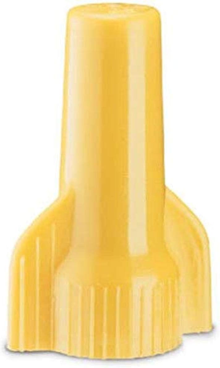 Gardner Bender موصلات الأسلاك WingGard Twist-On 16-084، 22-10 AWG، كهربائي، أصفر، 100 قطعة (عبوة من 1) - Image 1
