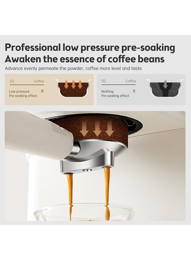 إيروريكس ماكينة صنع قهوة اسبريسو 20 بار من الفولاذ المقاوم للصدأ مع عصا بخار لخفق الحليب 2 في 1 850 واط شبه أوتوماتيكية لماكينة صنع الكابتشينو واللاتيه مع خزان مياه قابل للإزالة سعة 1.5 لتر 51 أونصة منفذ قهوة - Image 4