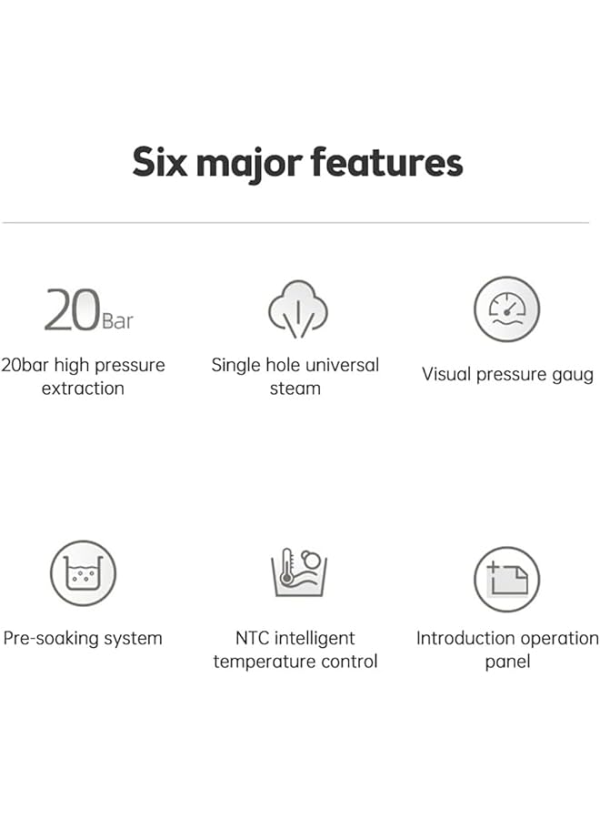 إيروريكس ماكينة صنع قهوة اسبريسو 20 بار من الفولاذ المقاوم للصدأ مع عصا بخار لخفق الحليب 2 في 1 850 واط شبه أوتوماتيكية لماكينة صنع الكابتشينو واللاتيه مع خزان مياه قابل للإزالة سعة 1.5 لتر 51 أونصة منفذ قهوة - Image 2