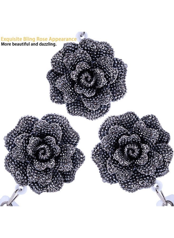 Soleebee 24'' Retractable Badge Reel, Glitter Rose Nurse ID Badge Holder Reel with 360° Swivel Alligator Clip - Gray - Image 5