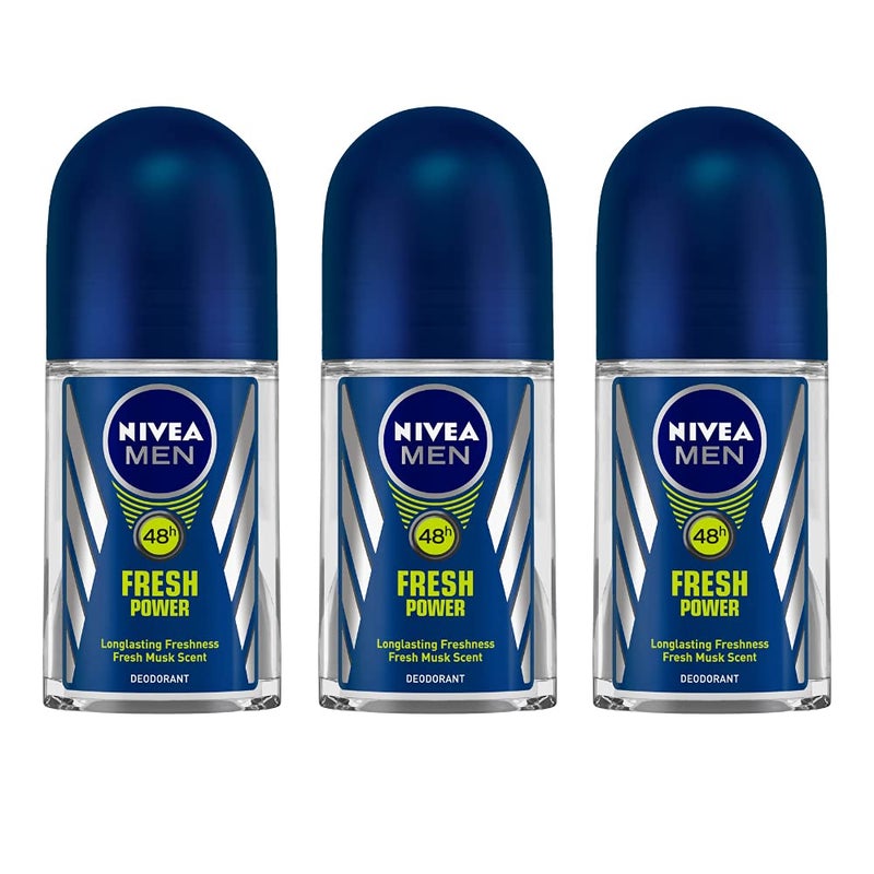 Nivea Fresh Power Deodorant Roll On for Men50 ml Pack of 3 - Image 1
