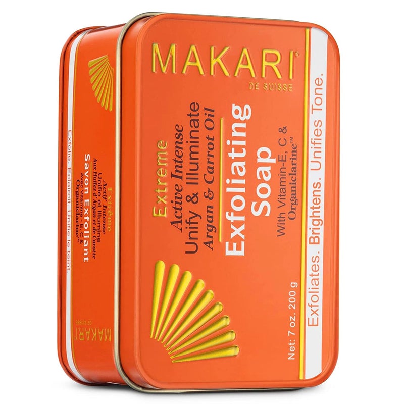 MAKARI Extreme Active Intense Argan & Carrot Oil Exfoliating Soap (7oz) | Advanced Brightening Bar Soap | With Apricot Seed Extract and Vitamins C & E | Helps Reveal Natural Skin Radiance - Image 1