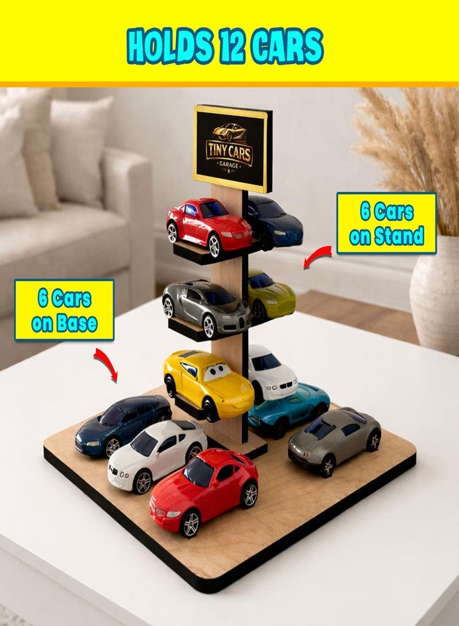 SWAGSTATION مرآب ألعاب لسيارات هوت ويلز - رف تعليق سيارات جداري | منظم سيارات ألعاب يتسع لـ 12 سيارة (مصنوع من المعدن المصبوب بمقياس 1:64) | تخزين سيارات من خشب MDF/خشب لغرفة نوم الأطفال وغرفة اللعب (السيارات غير متضمنة) (عبوة من قطعة واحدة) - Image 2