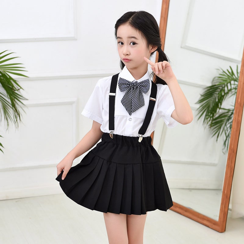Girls School Uniform Skirt Children'S Pleated Skirt Skirt Summer Primary School Students' College Style Girls Black Blue Skirt - Image 4