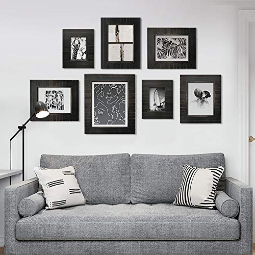 Eosglac 5x7 Picture Frame Distressed Black, Timbermount Rustic Photo Frame with Wood Siding Look, Tabletop or Wall Display - Image 5