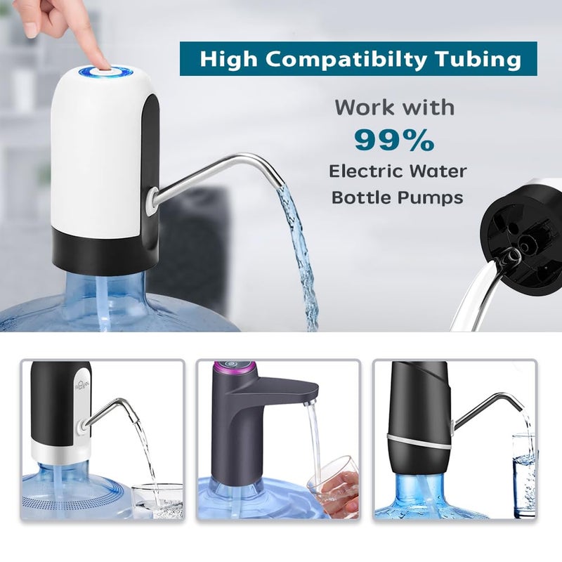 BEARUN Replacement Food Grade Silicone Tubing Hose for 5 Gallon Water Bottle Pump, Extended and Thickened Rubber Hose for Electric Drinking Water Bottle Dispenser, BPA Free, 2.1FT, 4PACK - Image 2