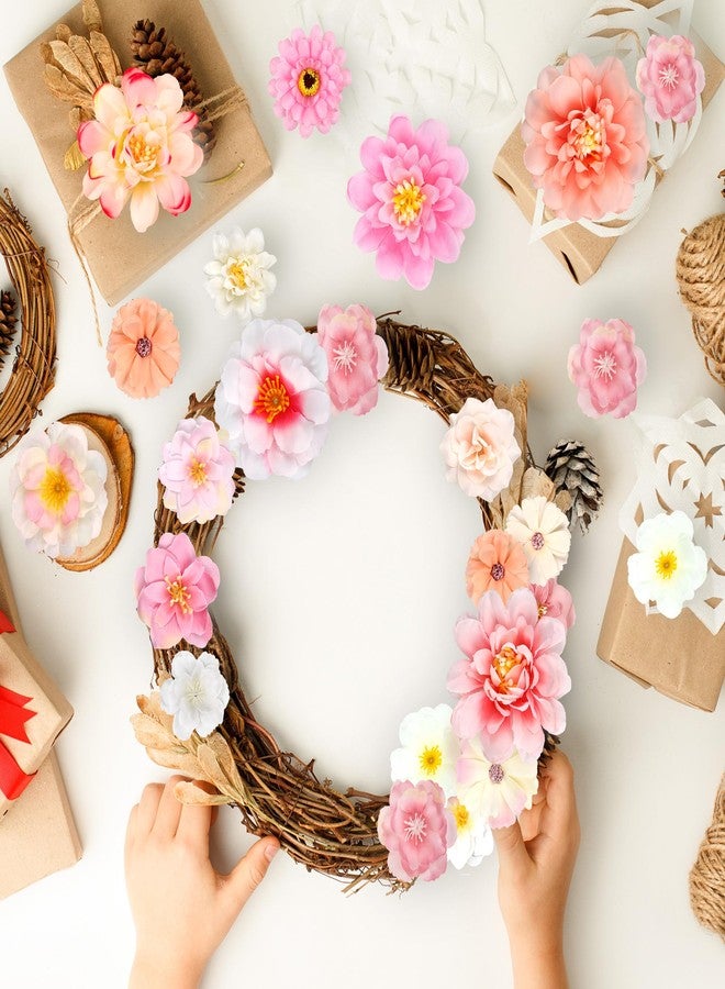 ATTGREAT 210 Pcs Mini Silk Flower Heads Small Pink Fake Rose Daisy Faux Flowers Bulk for Crafts Artificial Loose Fabric Flowers Heads Sunflower Bulk for Wedding Hair Cap Dresses Decorations (Light Pink Mixed) - Image 4