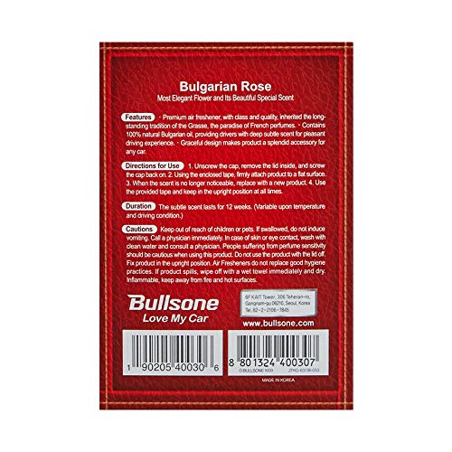 Bullsone بولسوان غراس ليستيريل، معطرات هواء طبيعية للسيارات، عطر فاخر للسيارة - ورد بلغاري - Image 4